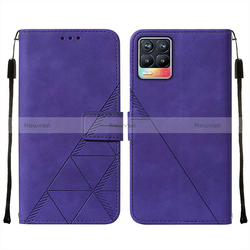 Leather Case Stands Flip Cover Holder Y02B for Realme 8 4G