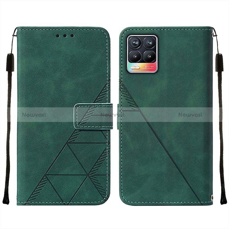 Leather Case Stands Flip Cover Holder Y02B for Realme 8 4G