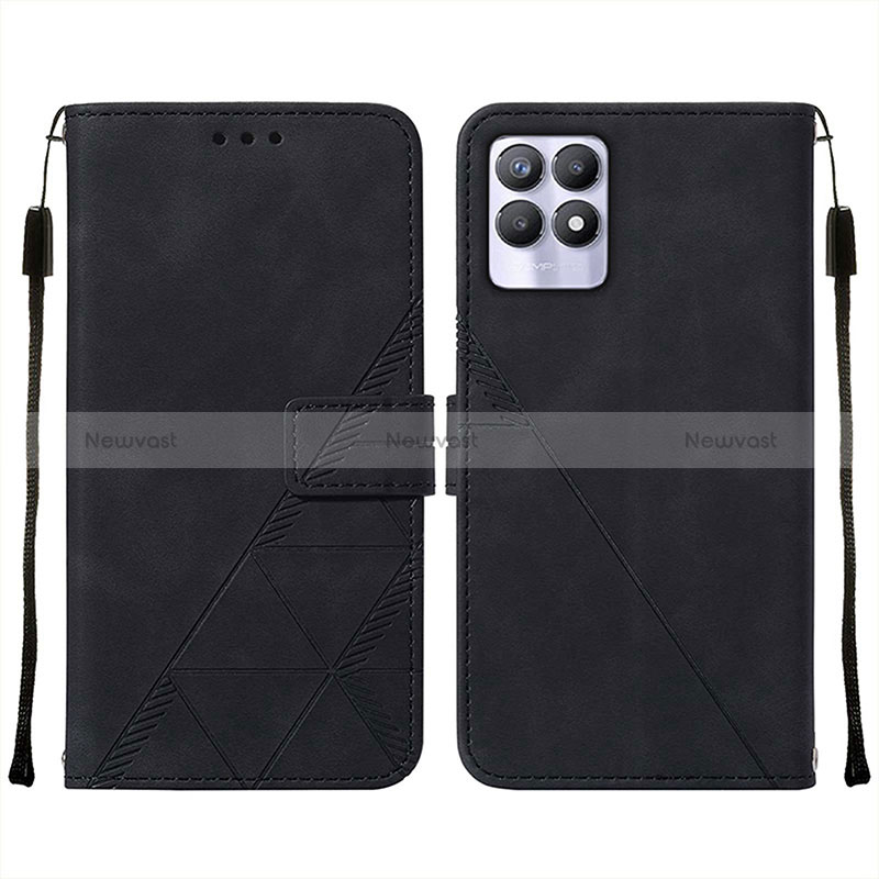 Leather Case Stands Flip Cover Holder Y02B for Realme 8i