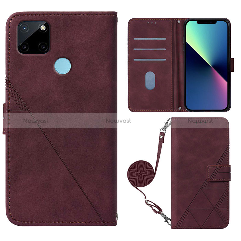 Leather Case Stands Flip Cover Holder Y02B for Realme C21Y