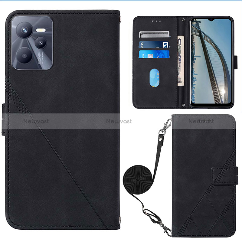 Leather Case Stands Flip Cover Holder Y02B for Realme C35