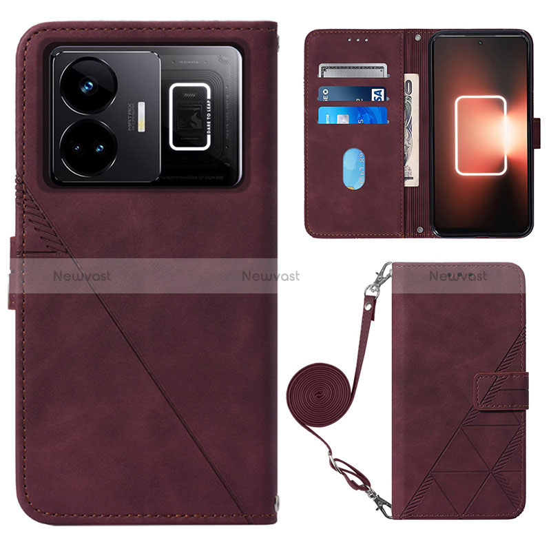 Leather Case Stands Flip Cover Holder Y02B for Realme GT Neo6 5G