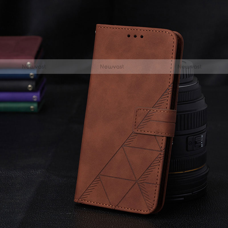 Leather Case Stands Flip Cover Holder Y02B for Samsung Galaxy A02s Brown