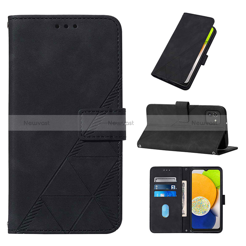 Leather Case Stands Flip Cover Holder Y02B for Samsung Galaxy A03