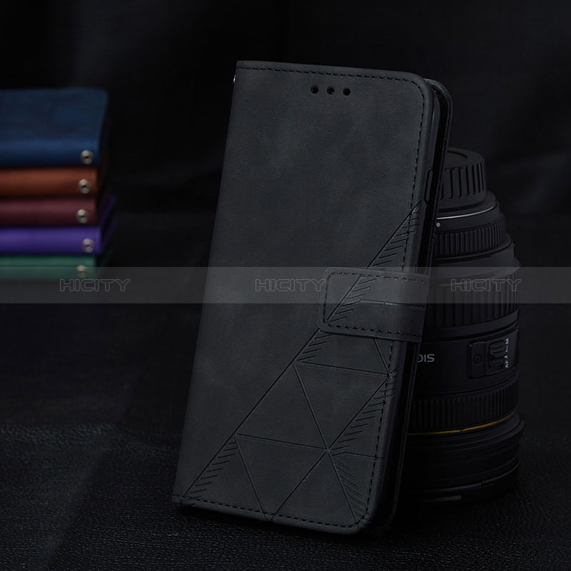 Leather Case Stands Flip Cover Holder Y02B for Samsung Galaxy A03s Black