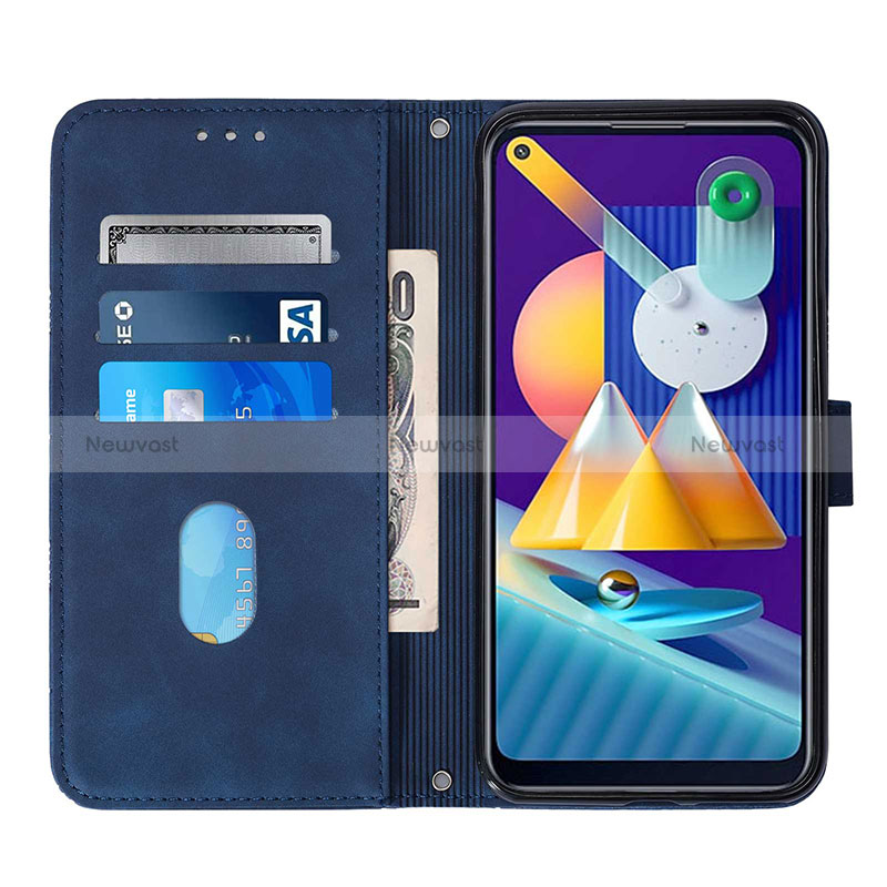 Leather Case Stands Flip Cover Holder Y02B for Samsung Galaxy A11