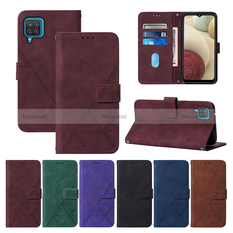 Leather Case Stands Flip Cover Holder Y02B for Samsung Galaxy A12 Nacho