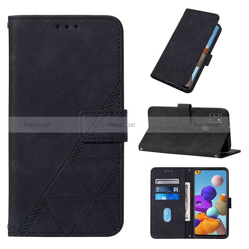 Leather Case Stands Flip Cover Holder Y02B for Samsung Galaxy A21s