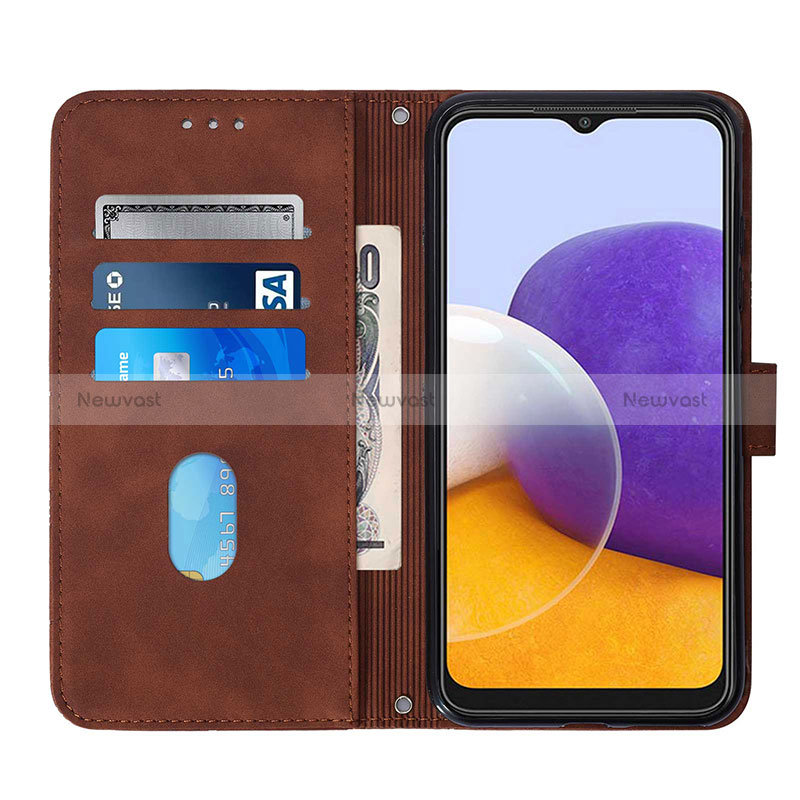 Leather Case Stands Flip Cover Holder Y02B for Samsung Galaxy A22 5G