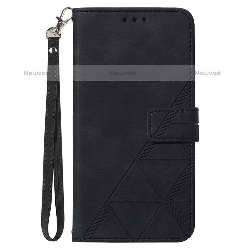 Leather Case Stands Flip Cover Holder Y02B for Samsung Galaxy A23 5G Black