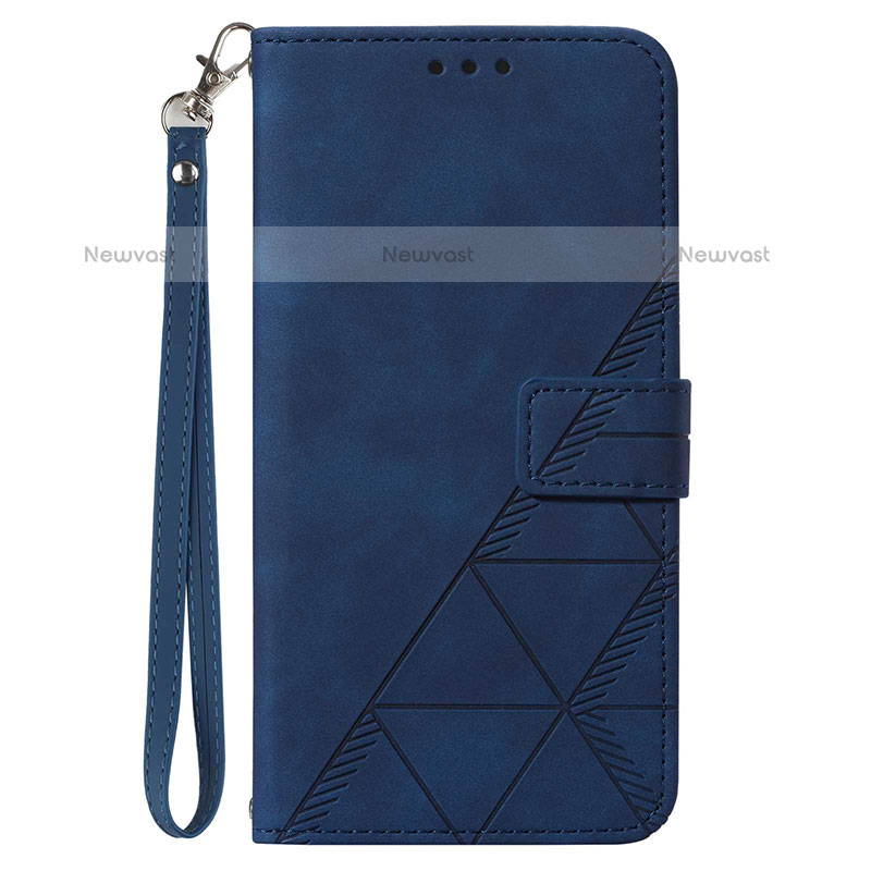 Leather Case Stands Flip Cover Holder Y02B for Samsung Galaxy A23 5G Blue