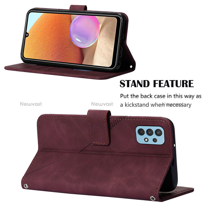 Leather Case Stands Flip Cover Holder Y02B for Samsung Galaxy A32 4G