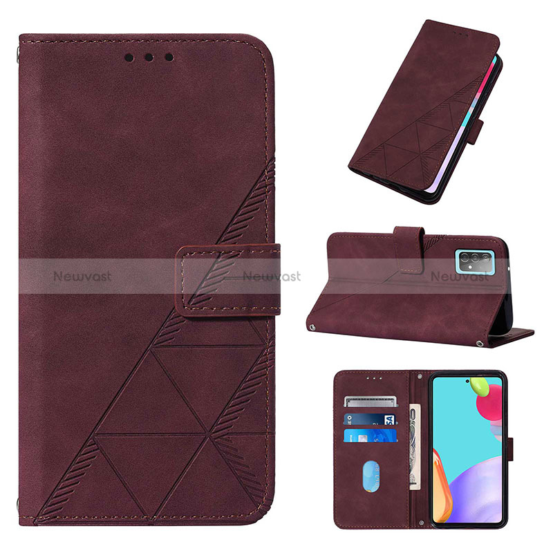 Leather Case Stands Flip Cover Holder Y02B for Samsung Galaxy A52 4G