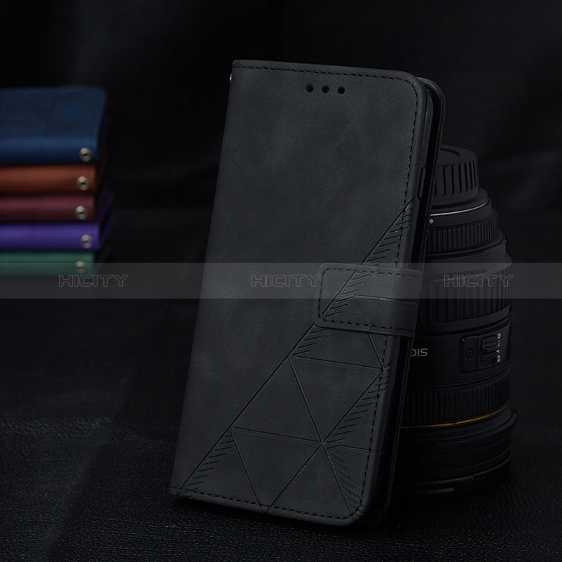Leather Case Stands Flip Cover Holder Y02B for Samsung Galaxy A72 4G Black