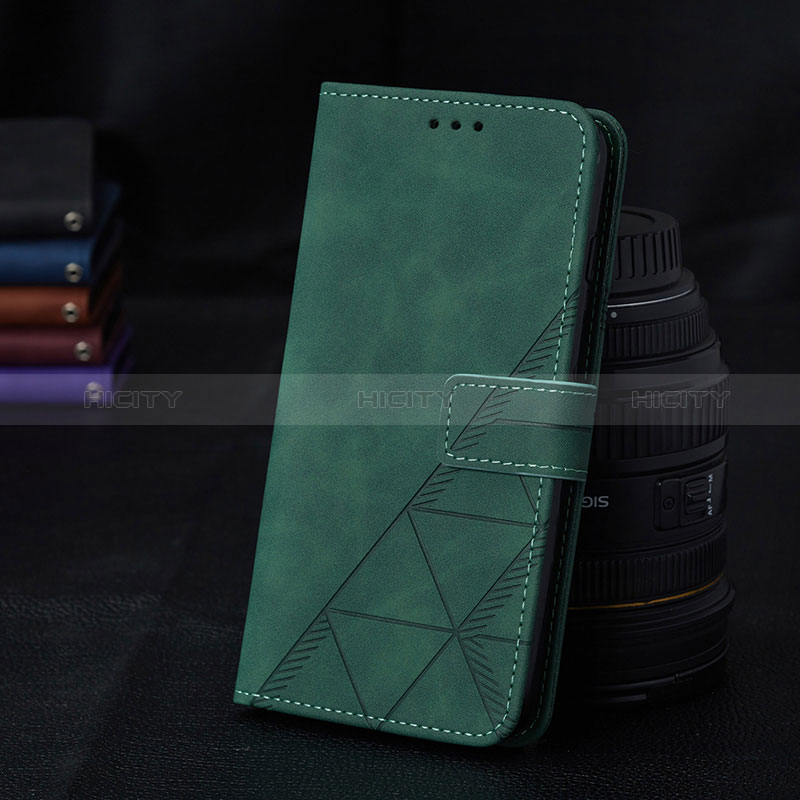 Leather Case Stands Flip Cover Holder Y02B for Samsung Galaxy A72 4G Green