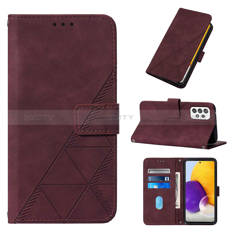 Leather Case Stands Flip Cover Holder Y02B for Samsung Galaxy A72 5G