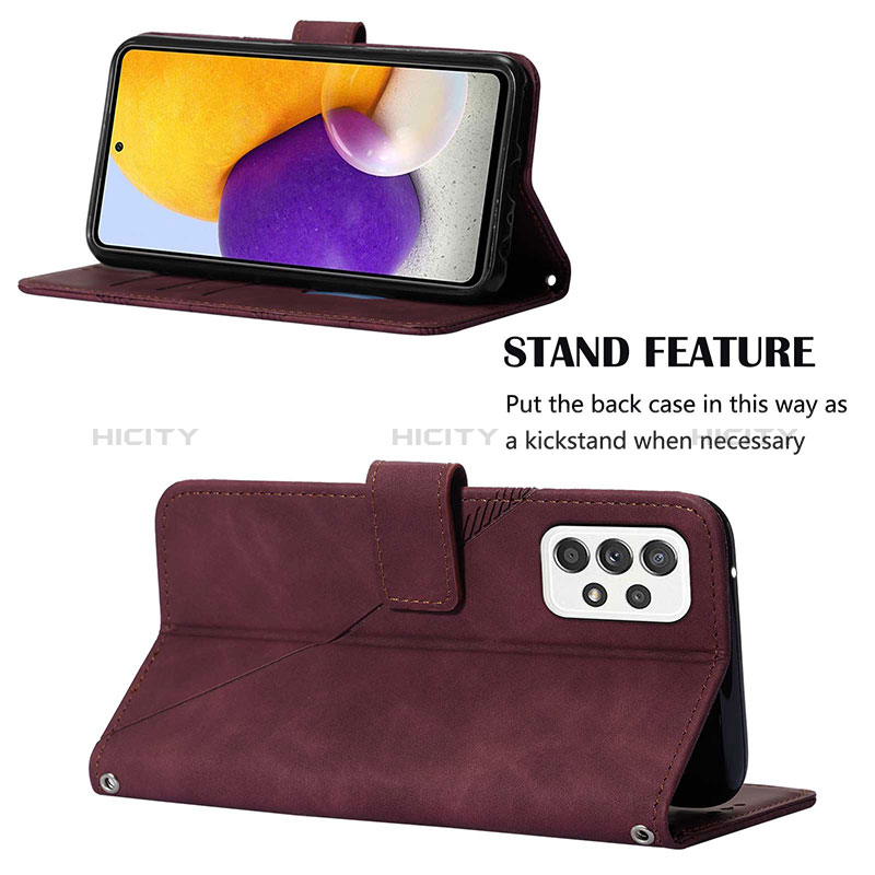 Leather Case Stands Flip Cover Holder Y02B for Samsung Galaxy A72 5G