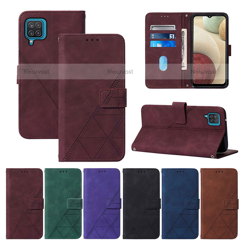 Leather Case Stands Flip Cover Holder Y02B for Samsung Galaxy F12