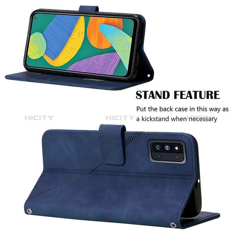 Leather Case Stands Flip Cover Holder Y02B for Samsung Galaxy F52 5G