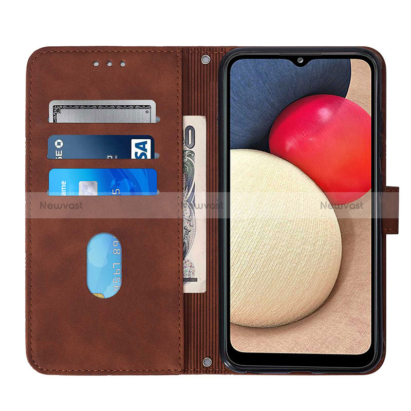 Leather Case Stands Flip Cover Holder Y02B for Samsung Galaxy M02s