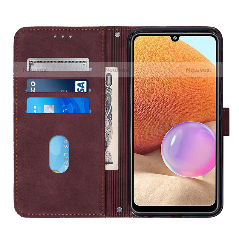 Leather Case Stands Flip Cover Holder Y02B for Samsung Galaxy M32 5G