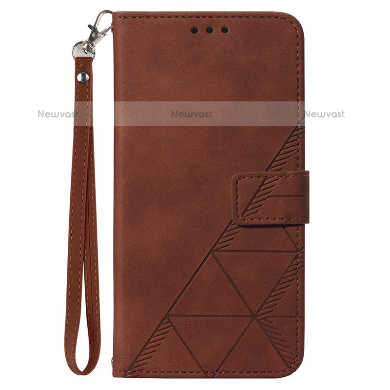 Leather Case Stands Flip Cover Holder Y02B for Samsung Galaxy M33 5G Brown