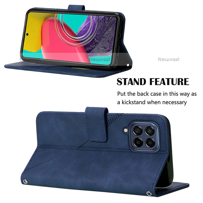 Leather Case Stands Flip Cover Holder Y02B for Samsung Galaxy M53 5G