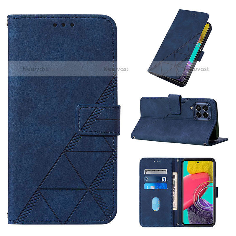 Leather Case Stands Flip Cover Holder Y02B for Samsung Galaxy M53 5G