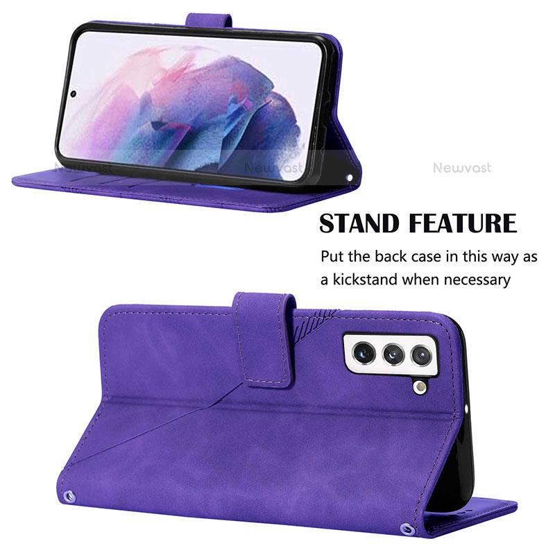 Leather Case Stands Flip Cover Holder Y02B for Samsung Galaxy S21 5G