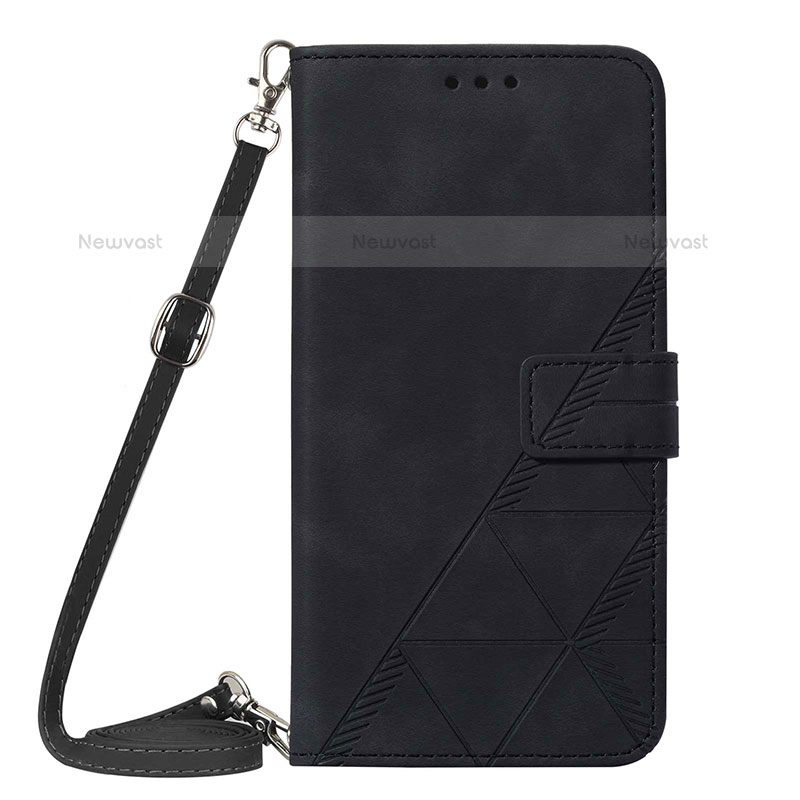 Leather Case Stands Flip Cover Holder Y02B for Samsung Galaxy S21 5G Black