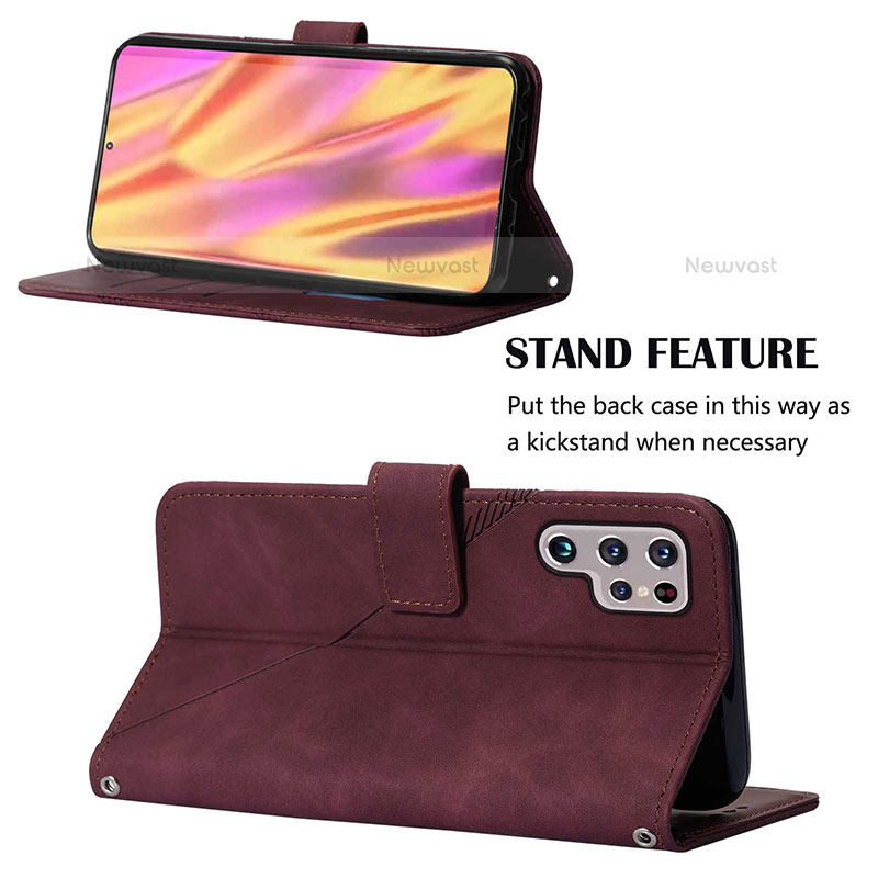 Leather Case Stands Flip Cover Holder Y02B for Samsung Galaxy S23 Ultra 5G