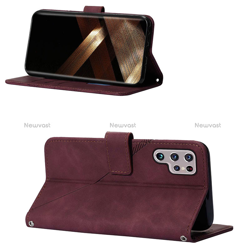 Leather Case Stands Flip Cover Holder Y02B for Samsung Galaxy S24 Ultra 5G