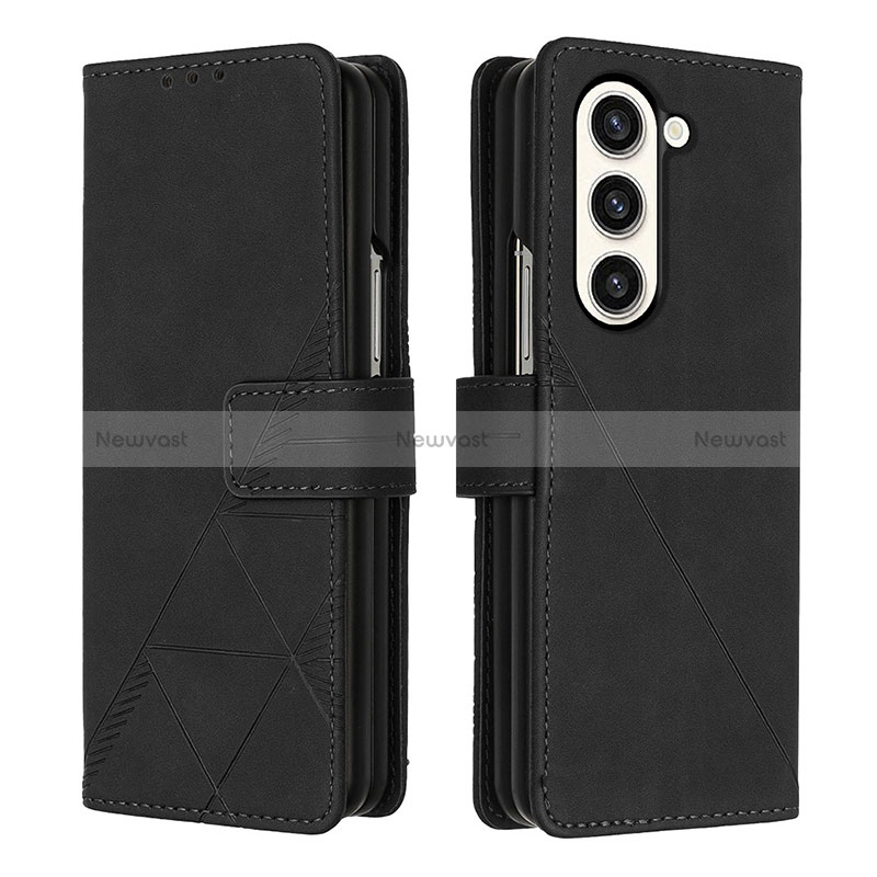 Leather Case Stands Flip Cover Holder Y02B for Samsung Galaxy Z Fold5 5G