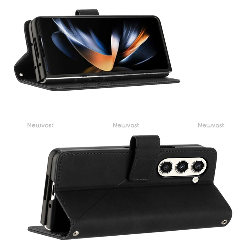 Leather Case Stands Flip Cover Holder Y02B for Samsung Galaxy Z Fold5 5G