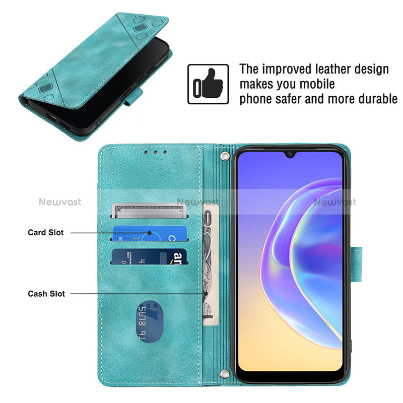 Leather Case Stands Flip Cover Holder Y02B for Vivo V21e 4G