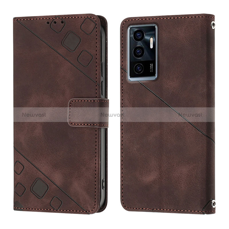 Leather Case Stands Flip Cover Holder Y02B for Vivo V23e 5G