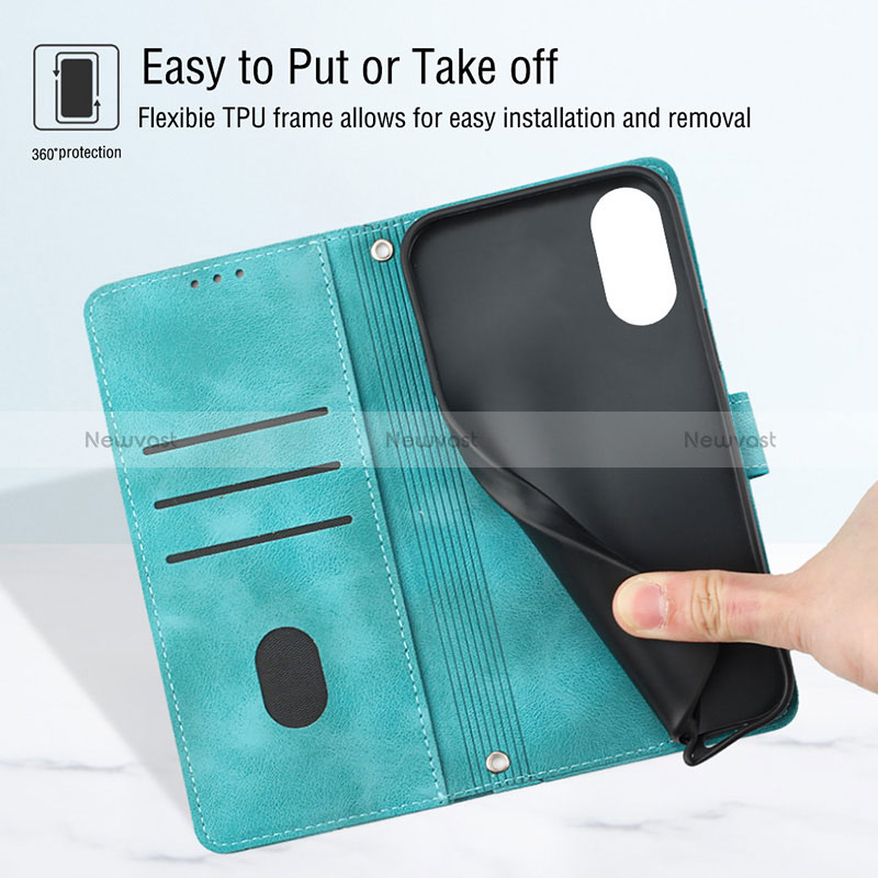 Leather Case Stands Flip Cover Holder Y02B for Vivo Y02S