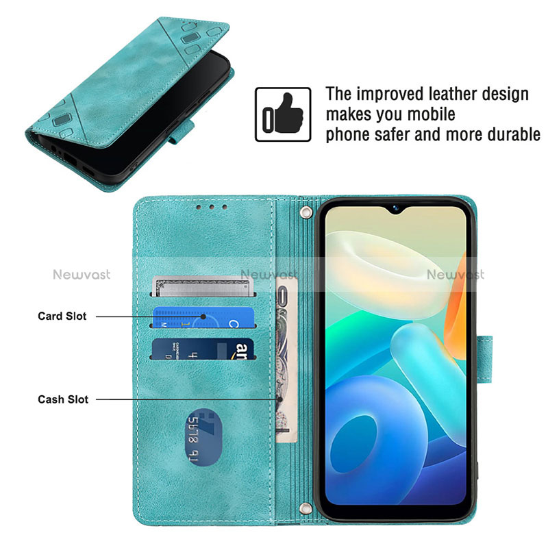 Leather Case Stands Flip Cover Holder Y02B for Vivo Y02S