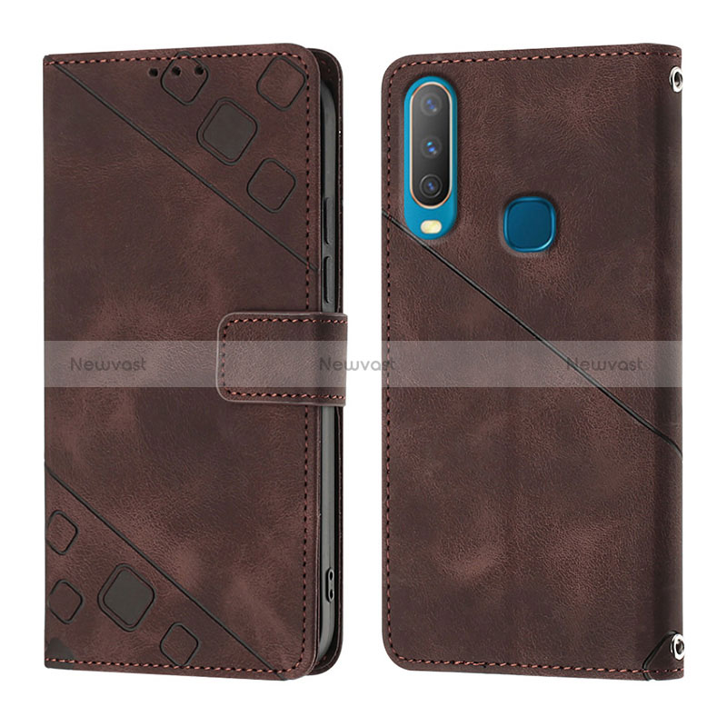 Leather Case Stands Flip Cover Holder Y02B for Vivo Y11