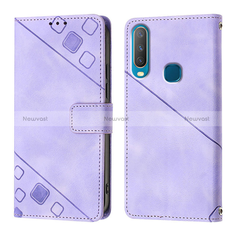 Leather Case Stands Flip Cover Holder Y02B for Vivo Y11