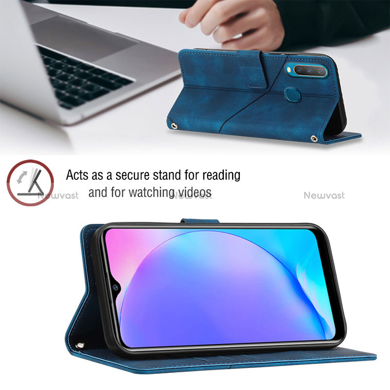 Leather Case Stands Flip Cover Holder Y02B for Vivo Y11