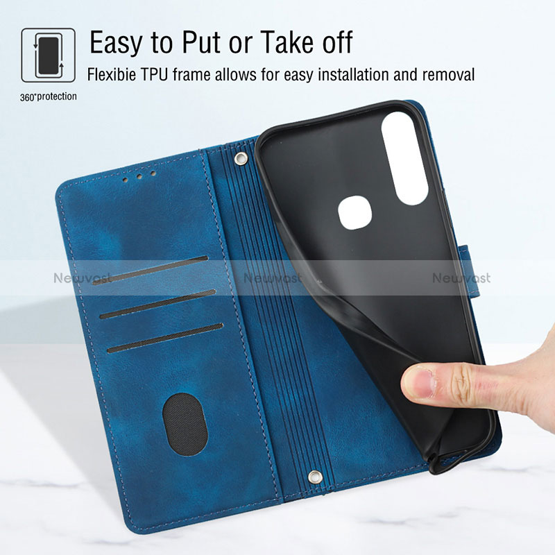 Leather Case Stands Flip Cover Holder Y02B for Vivo Y15