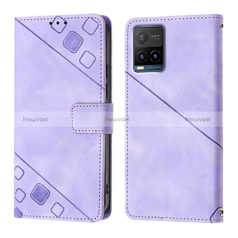 Leather Case Stands Flip Cover Holder Y02B for Vivo Y21