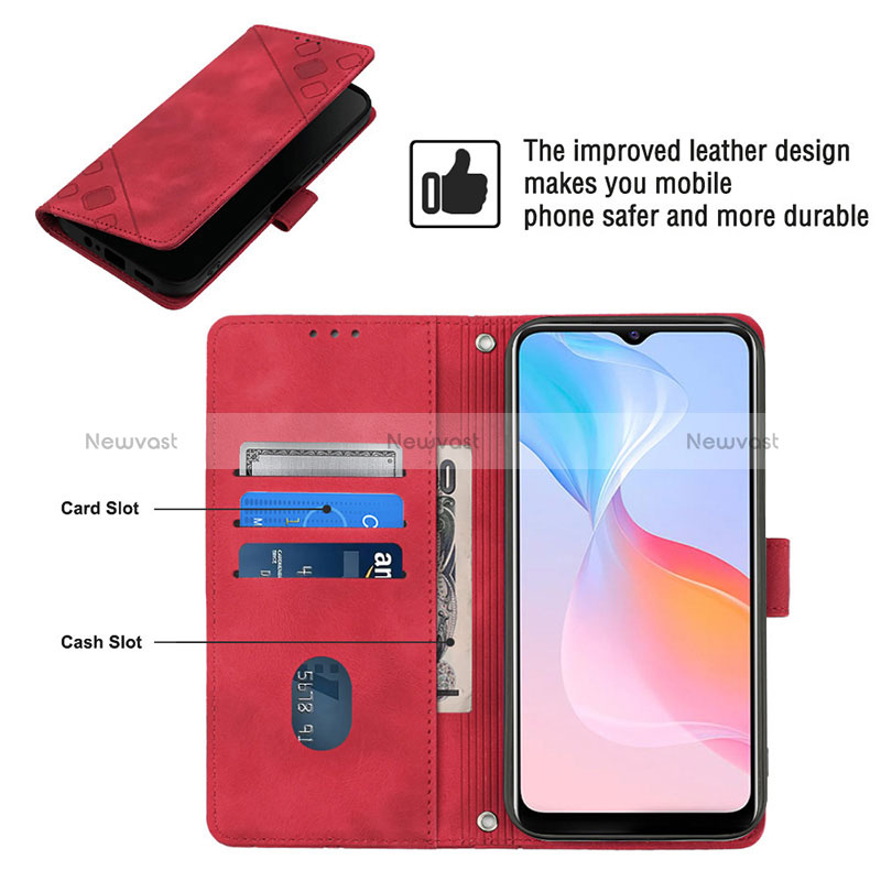 Leather Case Stands Flip Cover Holder Y02B for Vivo Y21