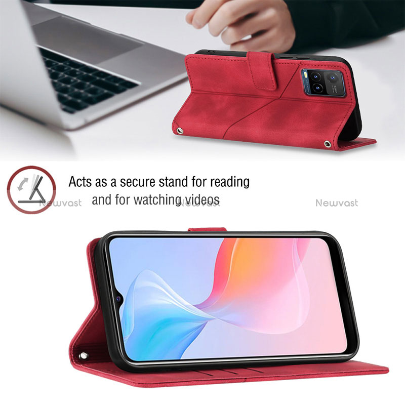 Leather Case Stands Flip Cover Holder Y02B for Vivo Y21