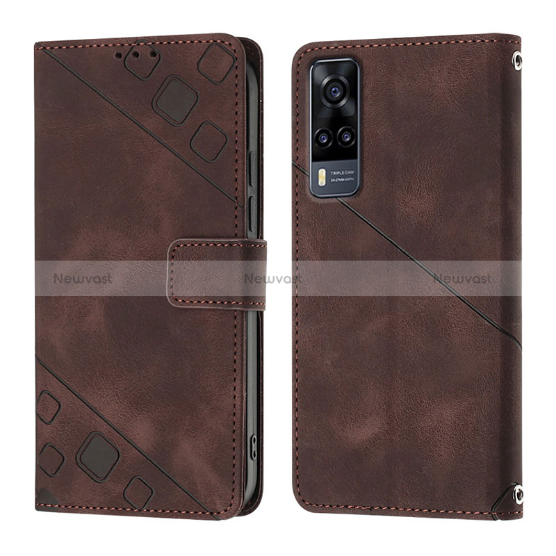 Leather Case Stands Flip Cover Holder Y02B for Vivo Y51 (2021)