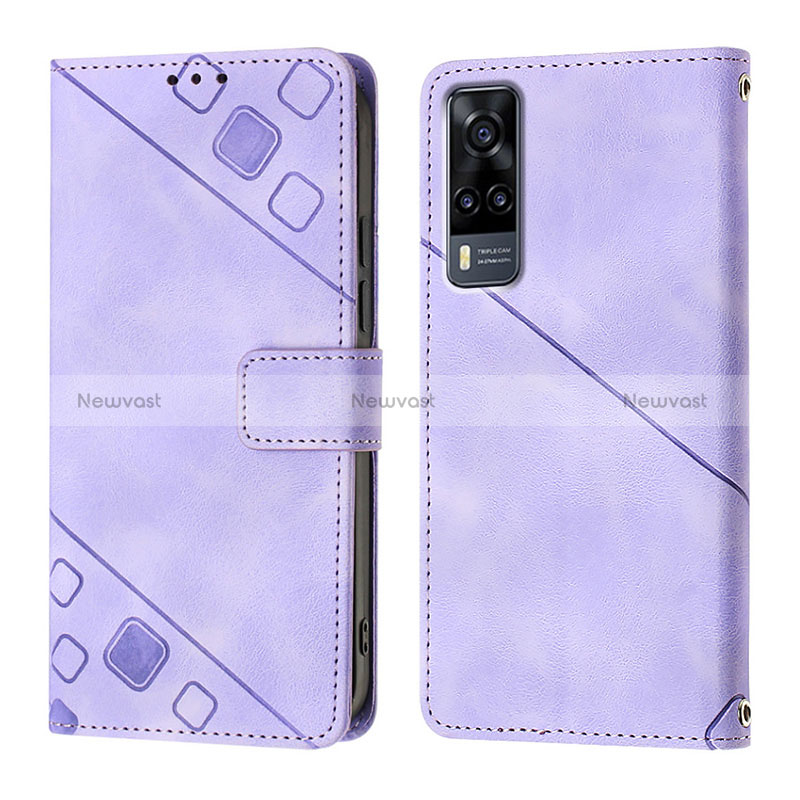 Leather Case Stands Flip Cover Holder Y02B for Vivo Y51 (2021)