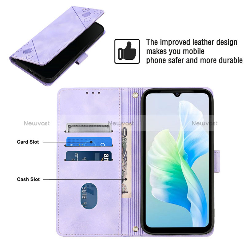 Leather Case Stands Flip Cover Holder Y02B for Vivo Y75 4G