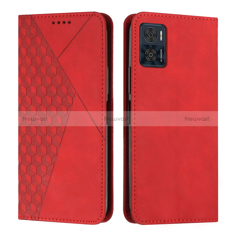 Leather Case Stands Flip Cover Holder Y02X for Motorola Moto E22i Red