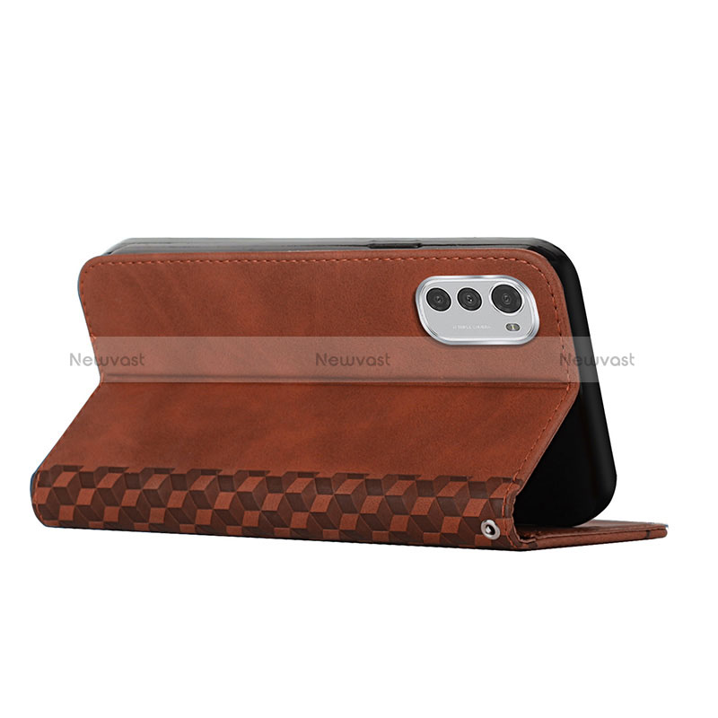 Leather Case Stands Flip Cover Holder Y02X for Motorola Moto E32